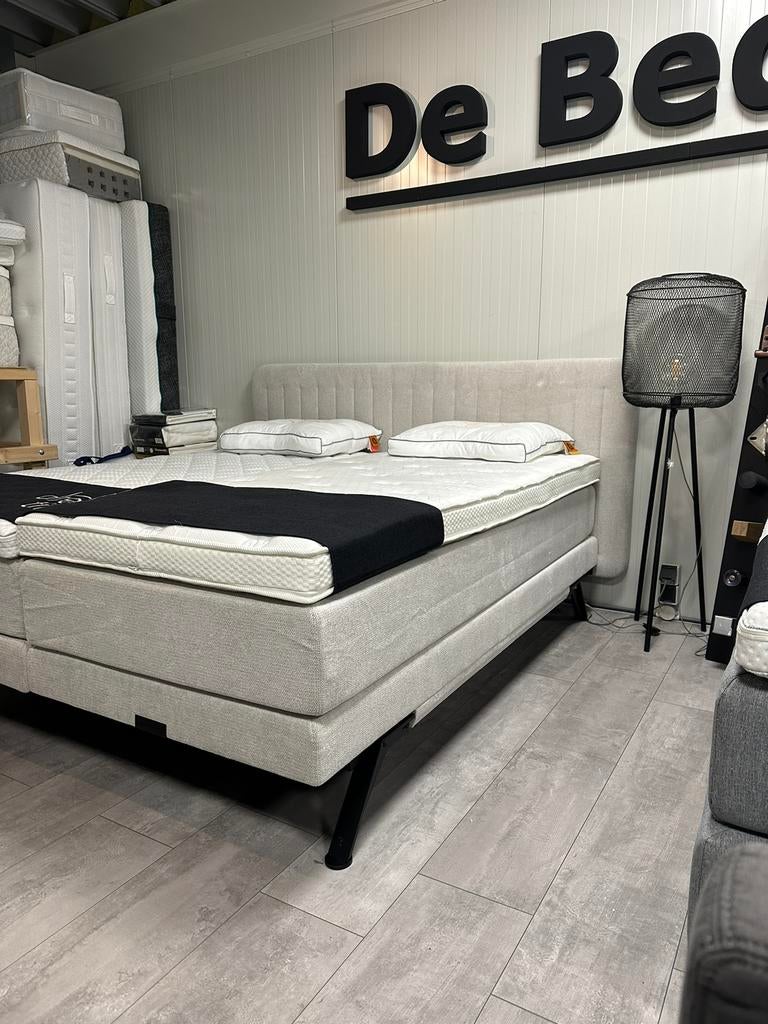 LUXE TEDDY BOXSPRING 180x200 POCKETVERING BOXSPRING BEIGE, Blauw, Teddy, Ophalen of Verzenden, 180 cm