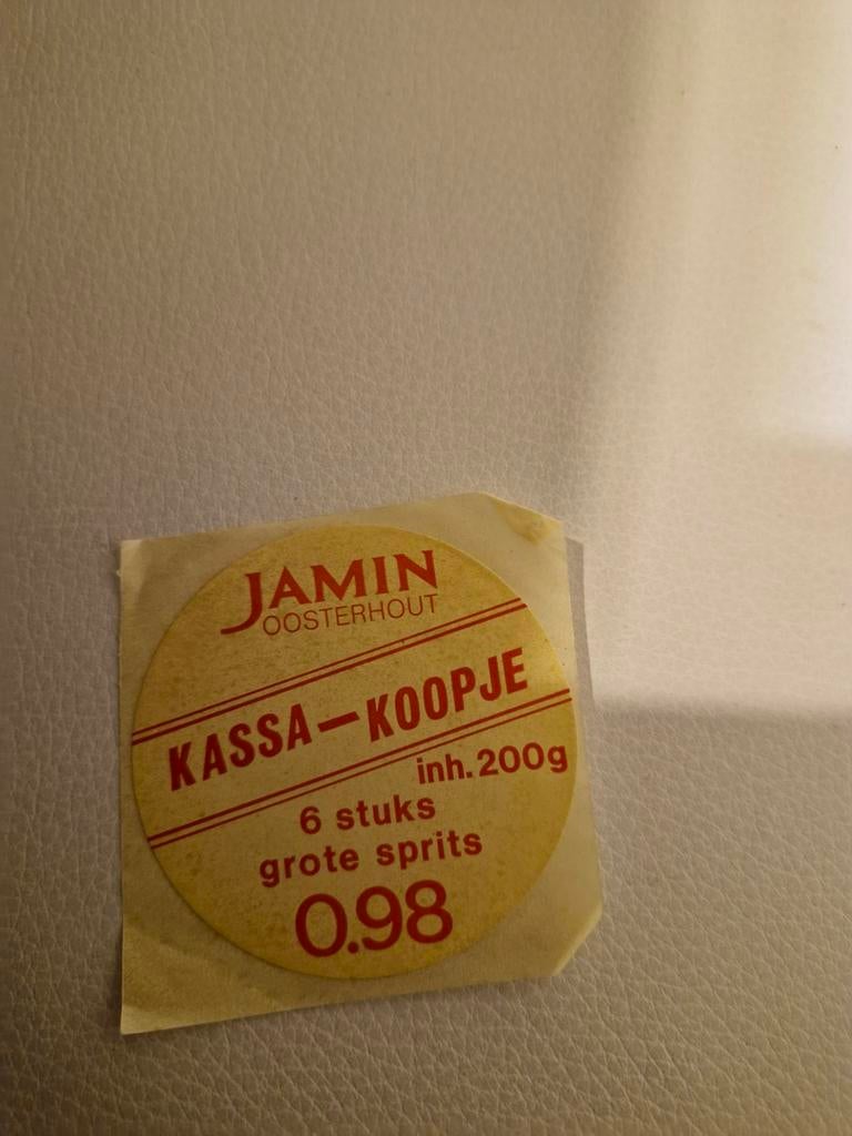 555 Vintage Jamin Kassa-Koopje Sticker, Ophalen of Verzenden, Gebruikt, Verpakking