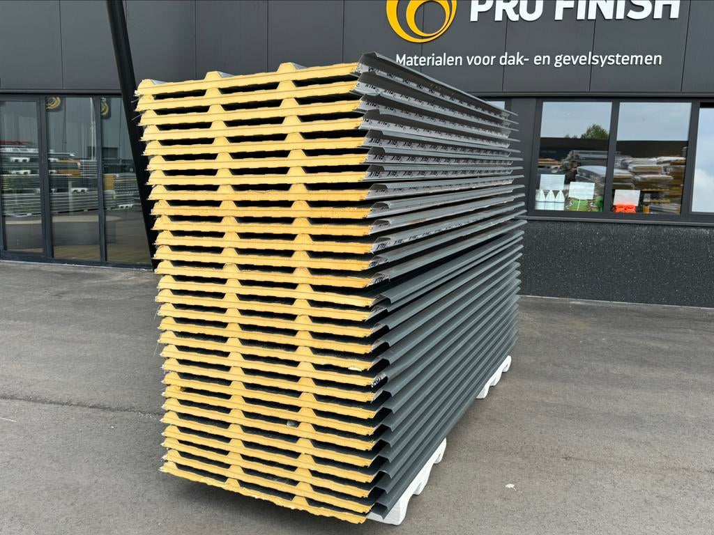 Sandwichpanelen dakplaten Antraciet lengte 29st. 3000mm, Ophalen, Nieuw, Overige materialen, 50 tot 100 mm