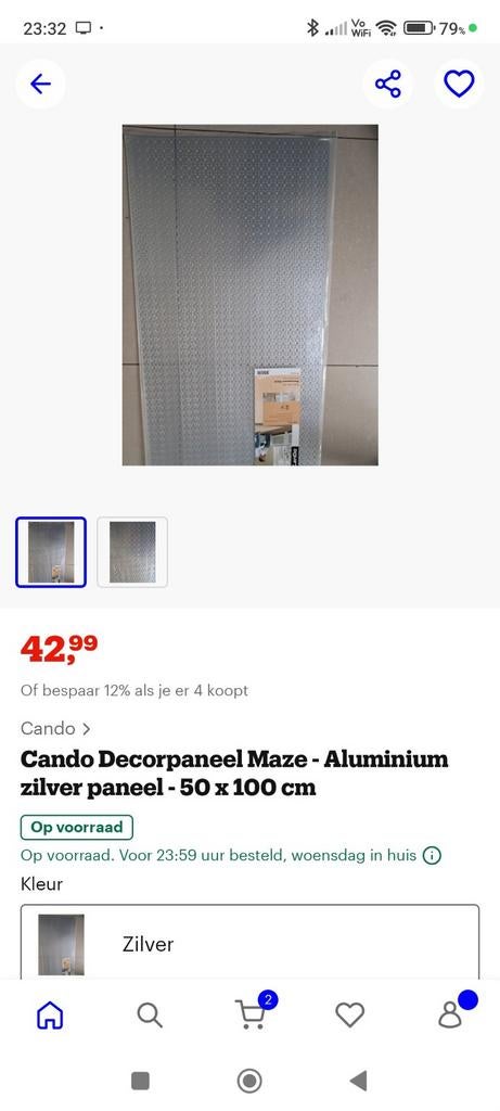 Cando deco paneel voor o.a radiatoren, Nieuw, Minder dan 100 cm, 25 tot 50 cm, 50 tot 100 cm