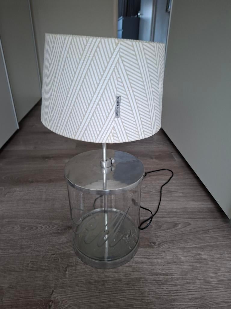 Stijlvolle Riviera Maison Display Tafellamp, Ophalen, Zo goed als nieuw, Glas, Minder dan 100 cm