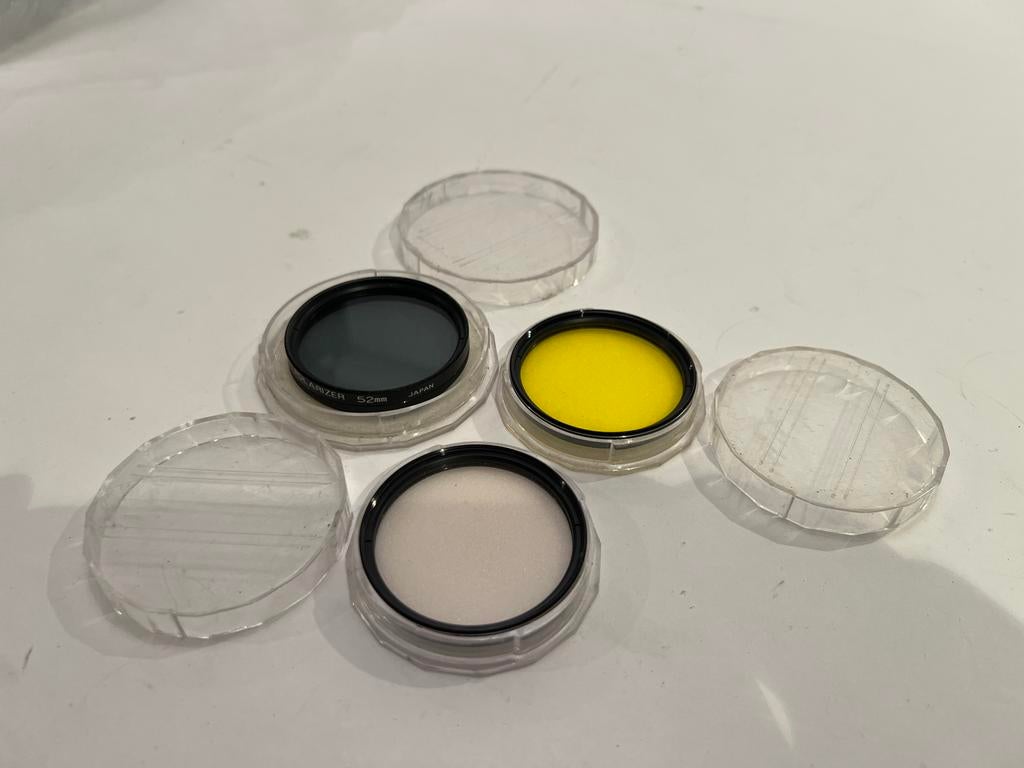 3 x Kinor filter 52 mm, Ophalen of Verzenden, Zo goed als nieuw, 50 tot 60 mm, Polarisatiefilter