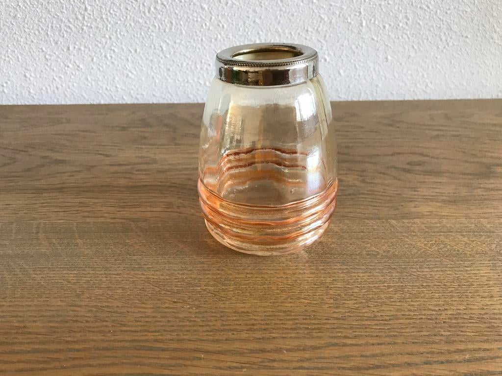 Oud lepelvaasje van glas , brocante, Antiek en Kunst, Curiosa en Brocante, Ophalen of Verzenden