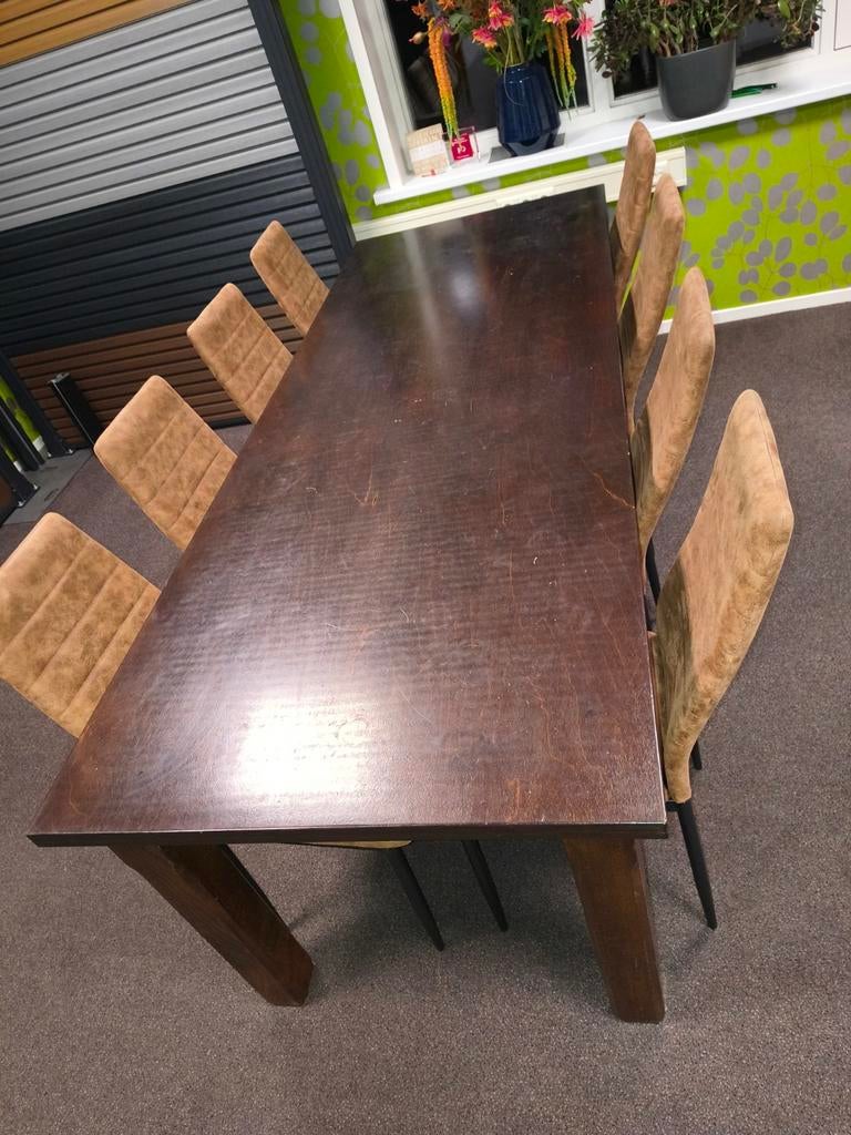 Houten eettafel, Huis en Inrichting, Tafels | Eettafels, Ophalen, 100 tot 150 cm, Vijf personen of meer, 150 tot 200 cm