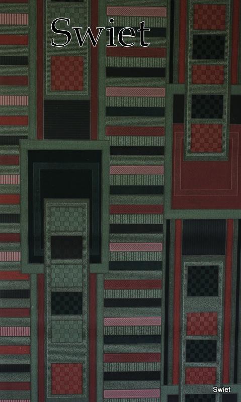 7763 vintage retro behang rood groen zwart geometrisch swiet, Huis en Inrichting, Stoffering | Behang, Ophalen of Verzenden, 50 tot 75 m²