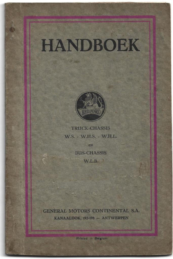 Bedford truck chassis WS WHS WH bus WLB handboek vrachtwagen, Ophalen of Verzenden, Zo goed als nieuw, Vrachtwagen