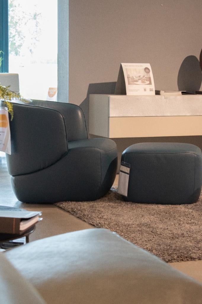 Fauteuil SE384 incl. voetenbank | Rolf Benz, Ophalen, Design, Nieuw, 75 tot 100 cm
