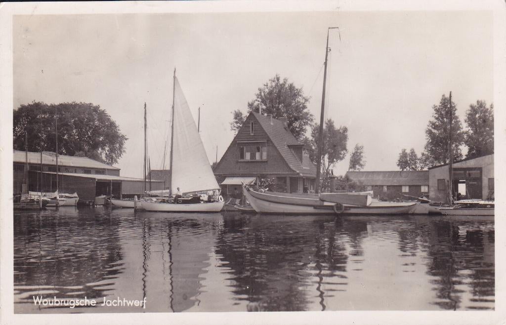Woubrugge. Jachtwerf.  (1948), Ophalen of Verzenden, 1940 tot 1960, Gelopen, Zuid-Holland