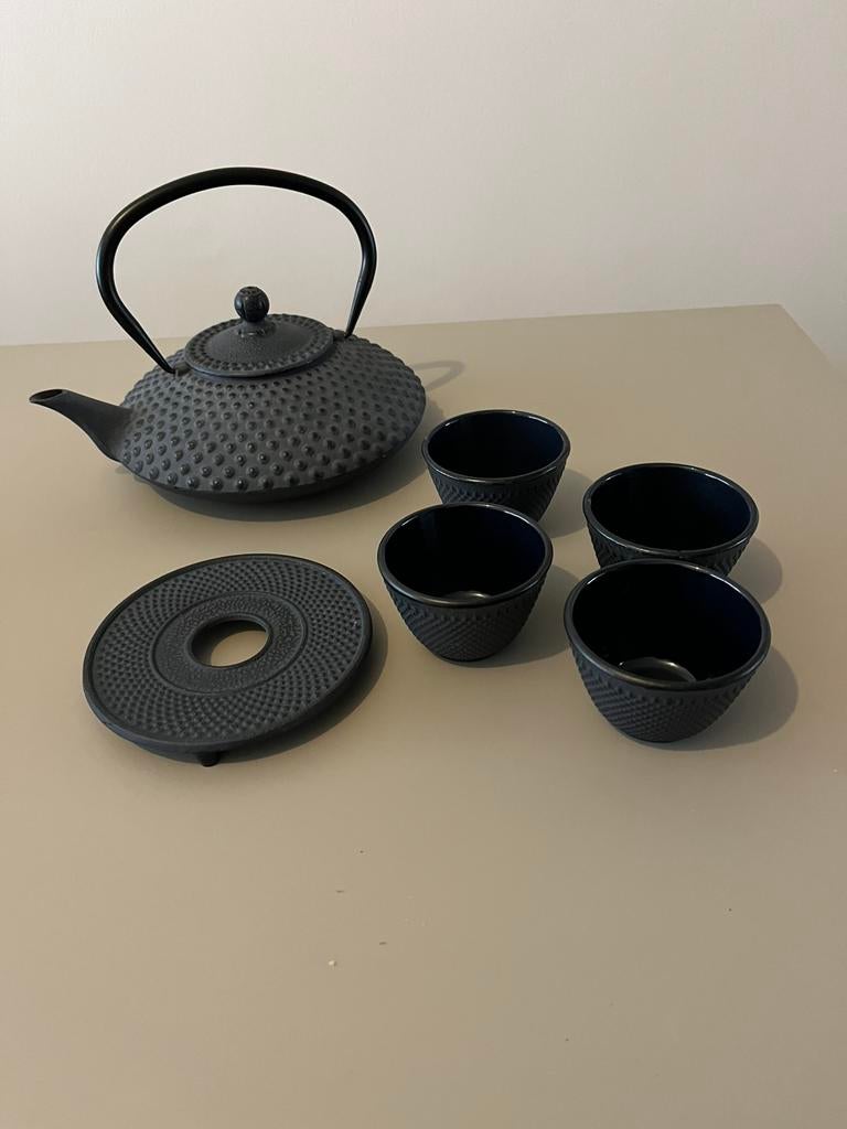 Bredemeijer Xilin theeservies donkerblauw, Antiek en Kunst, Ophalen of Verzenden