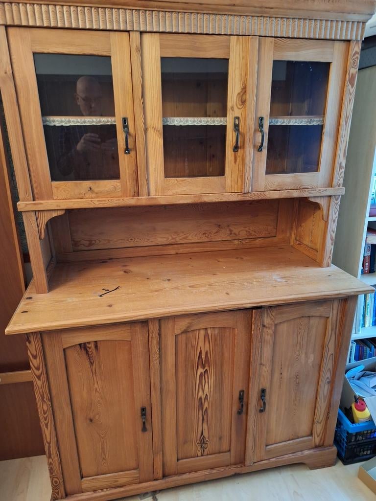 Oude grenen buffetkast, Huis en Inrichting, Kasten | Buffetkasten, Ophalen, Gebruikt, Met deur(en), 150 tot 200 cm