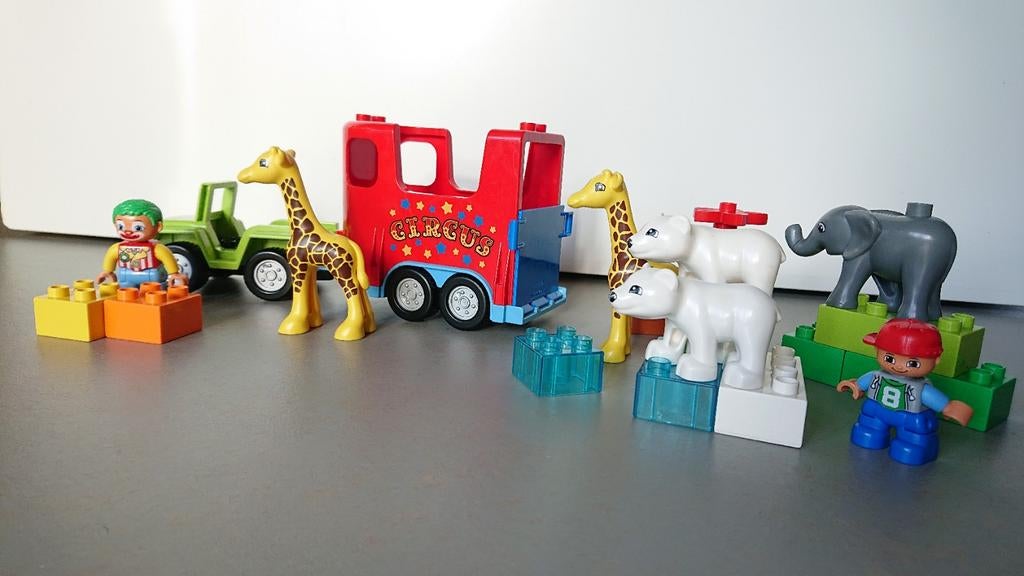 Diverse Duplo sets: Wagens, Circus, Dieren en Getallentrein, Ophalen of Verzenden, Gebruikt, Losse stenen, Duplo