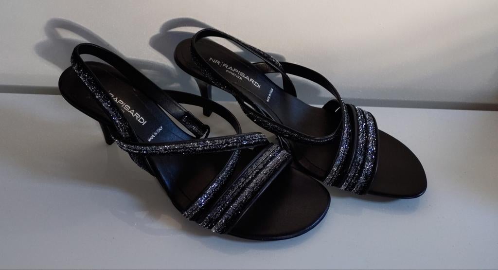 Nieuw Elegante zwarte NR Rapisardi pumps maat 38 met glitter, Pumps, Zwart, Ophalen of Verzenden, Zo goed als nieuw