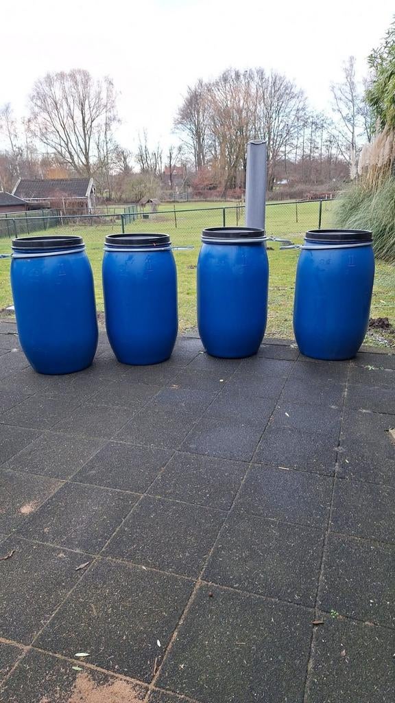 1x kunsstof Mauser vat 220 liter met deksel voor opslag ZGAN, Ophalen, Vee