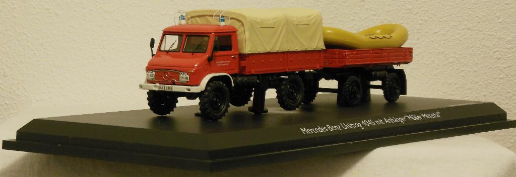 MB Unimog S 404. 1955-1980. 1:43. Schuco, 03383. Brandweer., Verzenden, Zo goed als nieuw, Tractor of Landbouw, Schuco