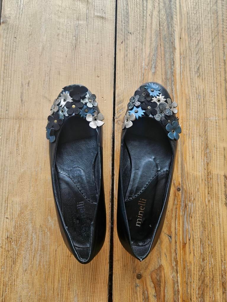 Vintage leren ballerina's maat 37 minelli, Kleding | Dames, Schoenen, Verzenden, Zwart, Ballerina's, Zo goed als nieuw