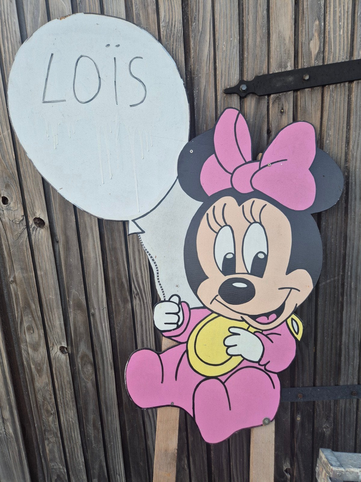 Geboortebord Minnie Mouse, Ophalen, Gebruikt, Geboortebord