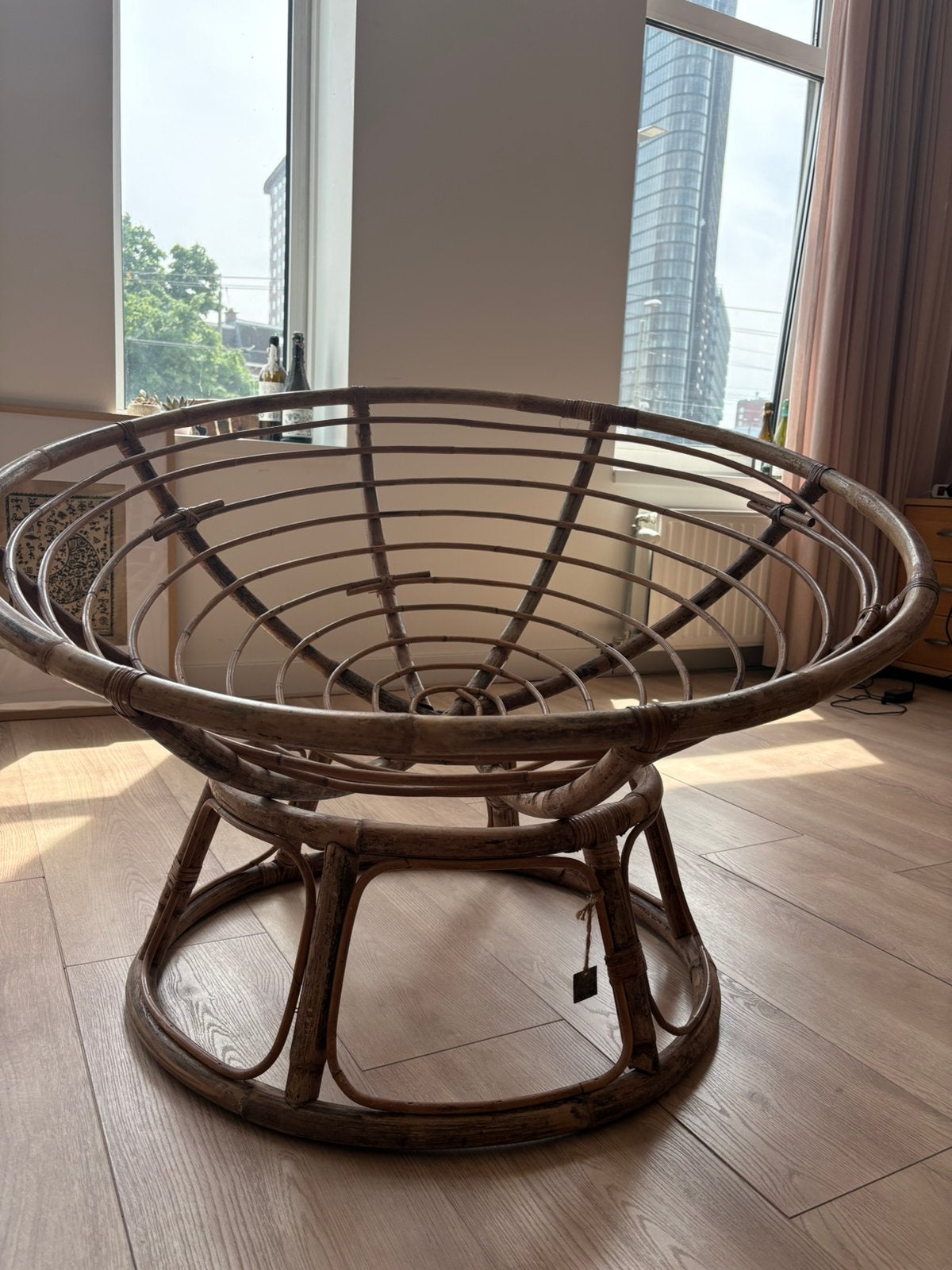 Papasan stoel zonder kussen, Ophalen, Bruin, Rotan stijl, Zo goed als nieuw