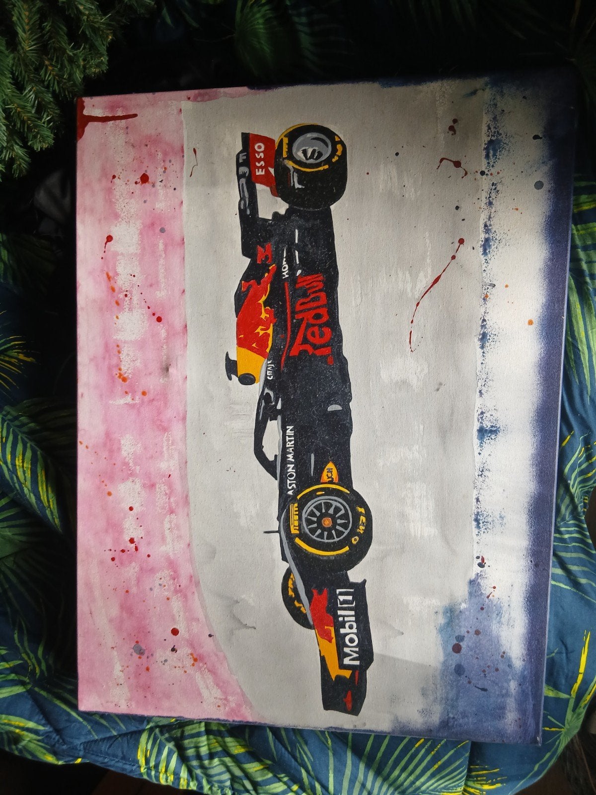 Gepersonaliseerde Max Verstappen schilderij, Antiek en Kunst, Voertuigen, Acrylverf, Ophalen of Verzenden, Handgeschilderd