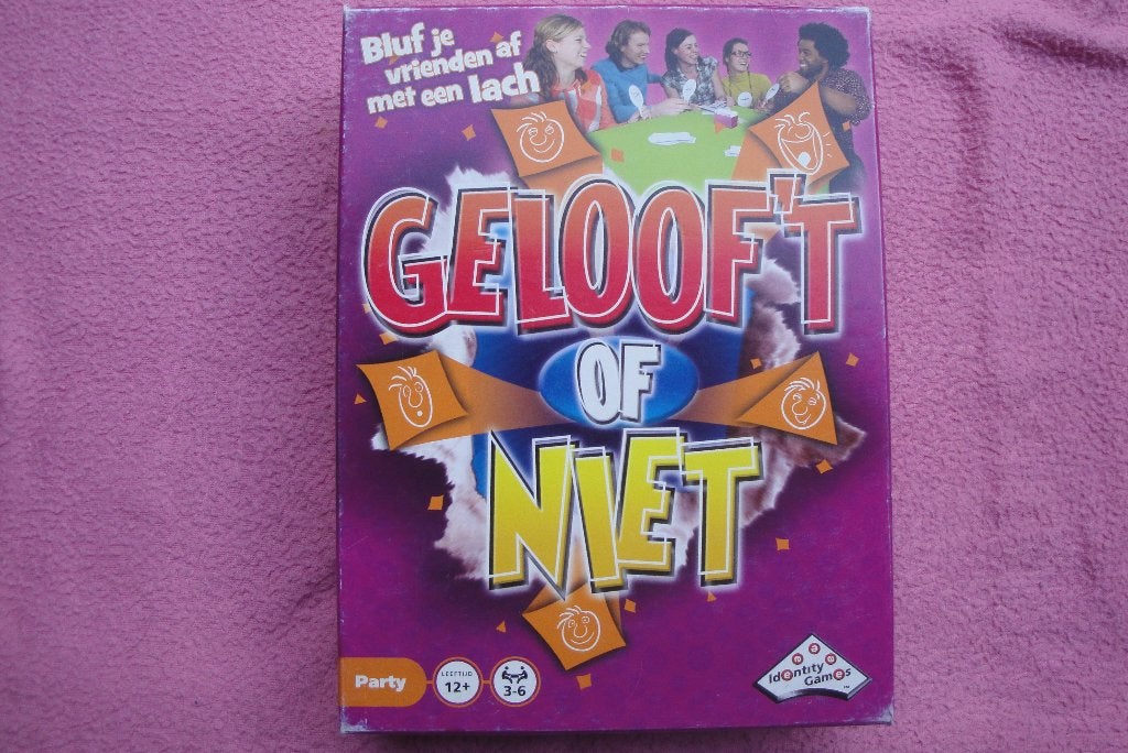 GELOOFT OF NIET BORDSPEL VAN GAMES 3 tot 6sp. voor 3,95euro., Drie of vier spelers, Ophalen of Verzenden, Zo goed als nieuw