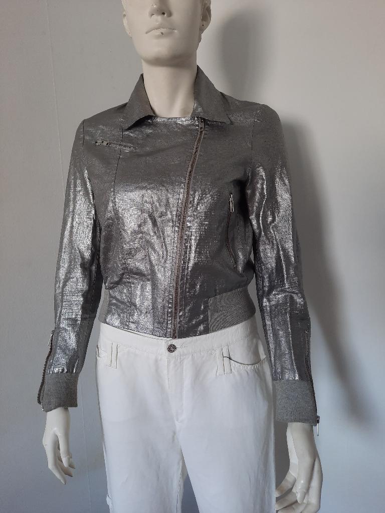 Metallic look kort jasje Mads Nørgaard Deens design mt. 38, Maat 38/40 (M), Mads Nørgaard, Ophalen of Verzenden, Jasje