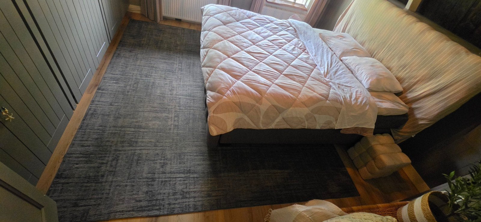 Groot Grijs gemêleerd vloerkleed., Ophalen, Gebruikt, 200 cm of meer, 200 cm of meer