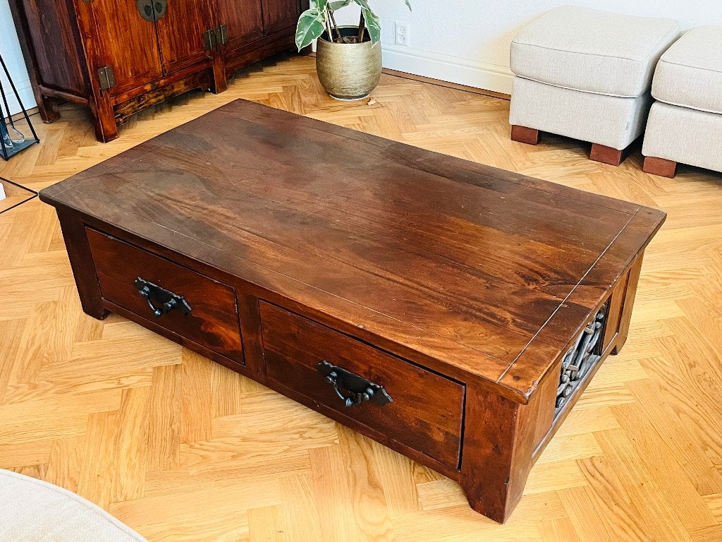 Salontafel in koloniale kleur, Ophalen, Gebruikt, Koloniaal, 50 tot 100 cm