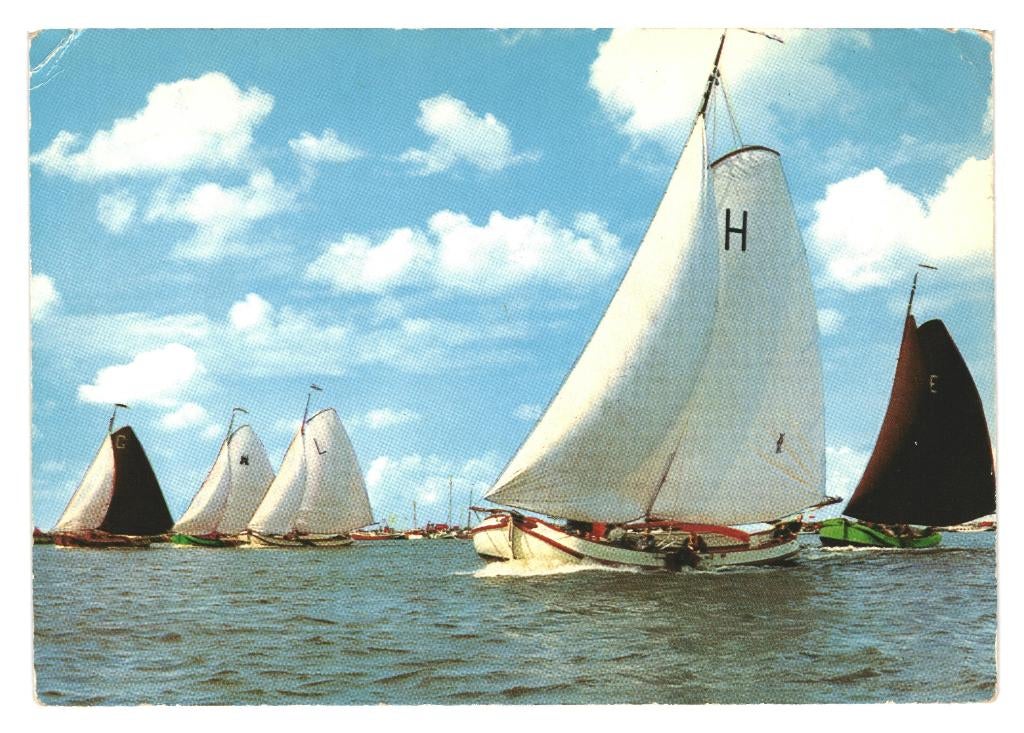 802377 Stempel Oudega (Wijmba) Zeilboot Gelopen, Ophalen of Verzenden, 1960 tot 1980, Gelopen, Friesland