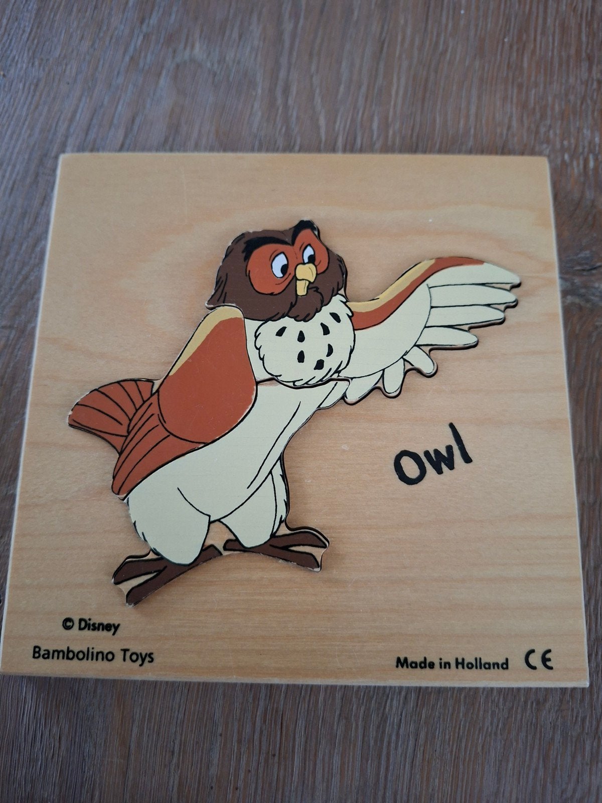 Houten legpuzzel uil, Ophalen of Verzenden, Minder dan 500 stukjes, Zo goed als nieuw, Legpuzzel