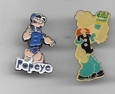 STRIP POPEYE 2 VERSCHILLENDE PINS, Verzamelen, Speldjes, Pins en Buttons, Ophalen of Verzenden, Gebruikt, Overige onderwerpen