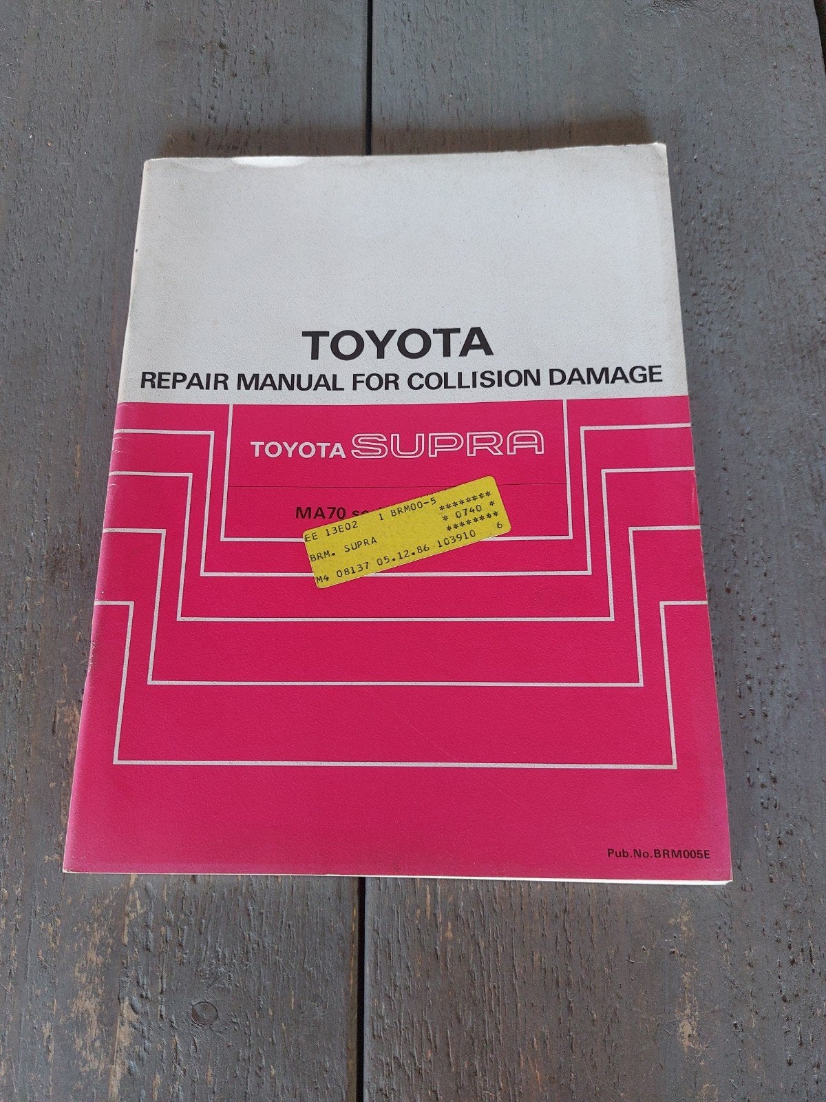 REPAIR MANUAL FOR COLLISION DAMAGE TOYOTA SUPRA MA70, Ophalen of Verzenden