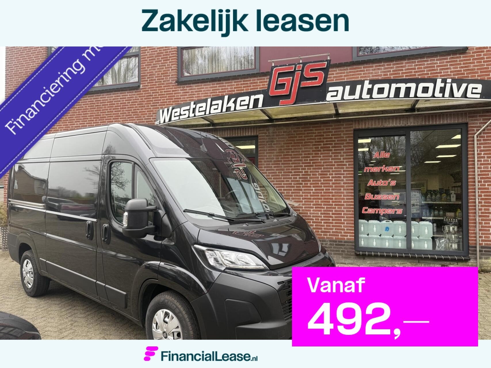 Fiat Ducato bestel 2.2 MultiJet 140 S&S L2H2 3.5t Heavy HD, Gebruikt, 4 cilinders, 2500 kg, Zwart