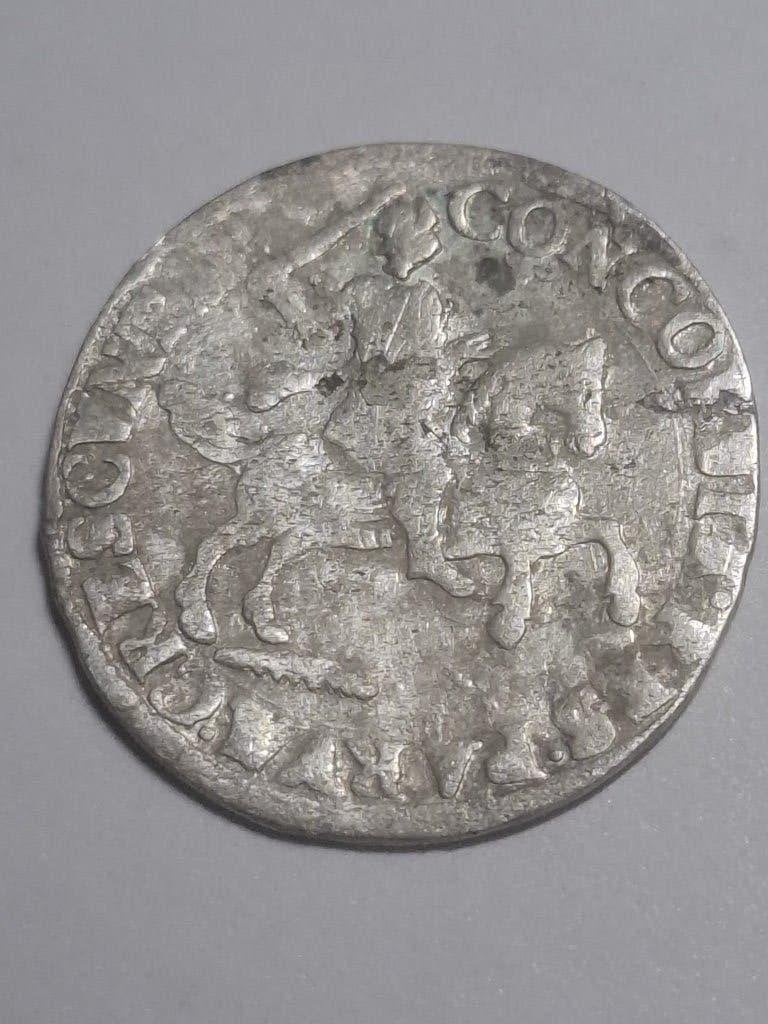Zilveren Rijderschelling 6 stuiver 1691 Deventer - Fr/ZF, Vóór koninkrijk, Zilver, Losse munt, Overige waardes