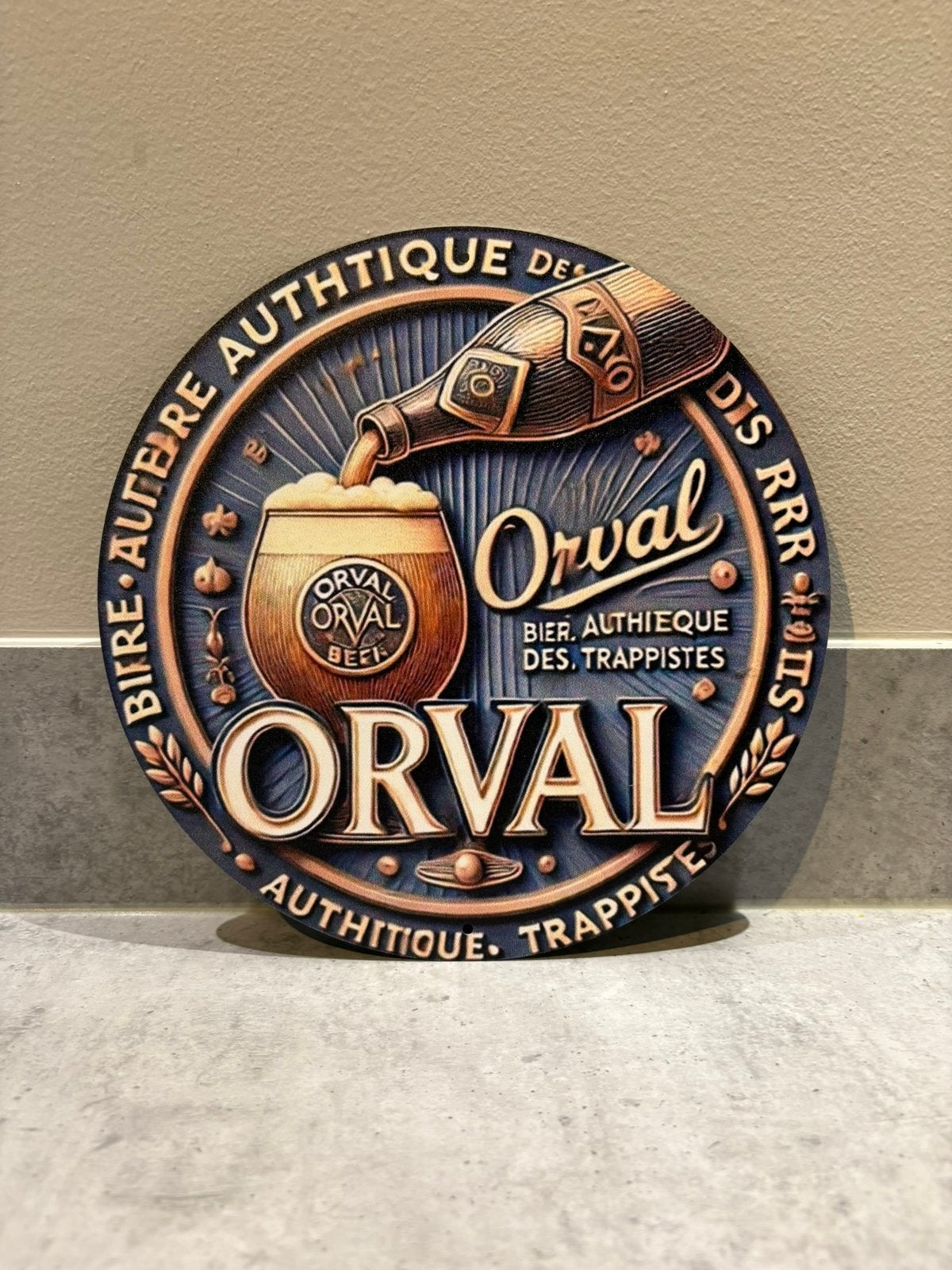 Mancave Bar Café Wanddecoratie metalen bordje Orval bier, Ophalen of Verzenden, Zo goed als nieuw, Reclamebord, Plaat of Schild