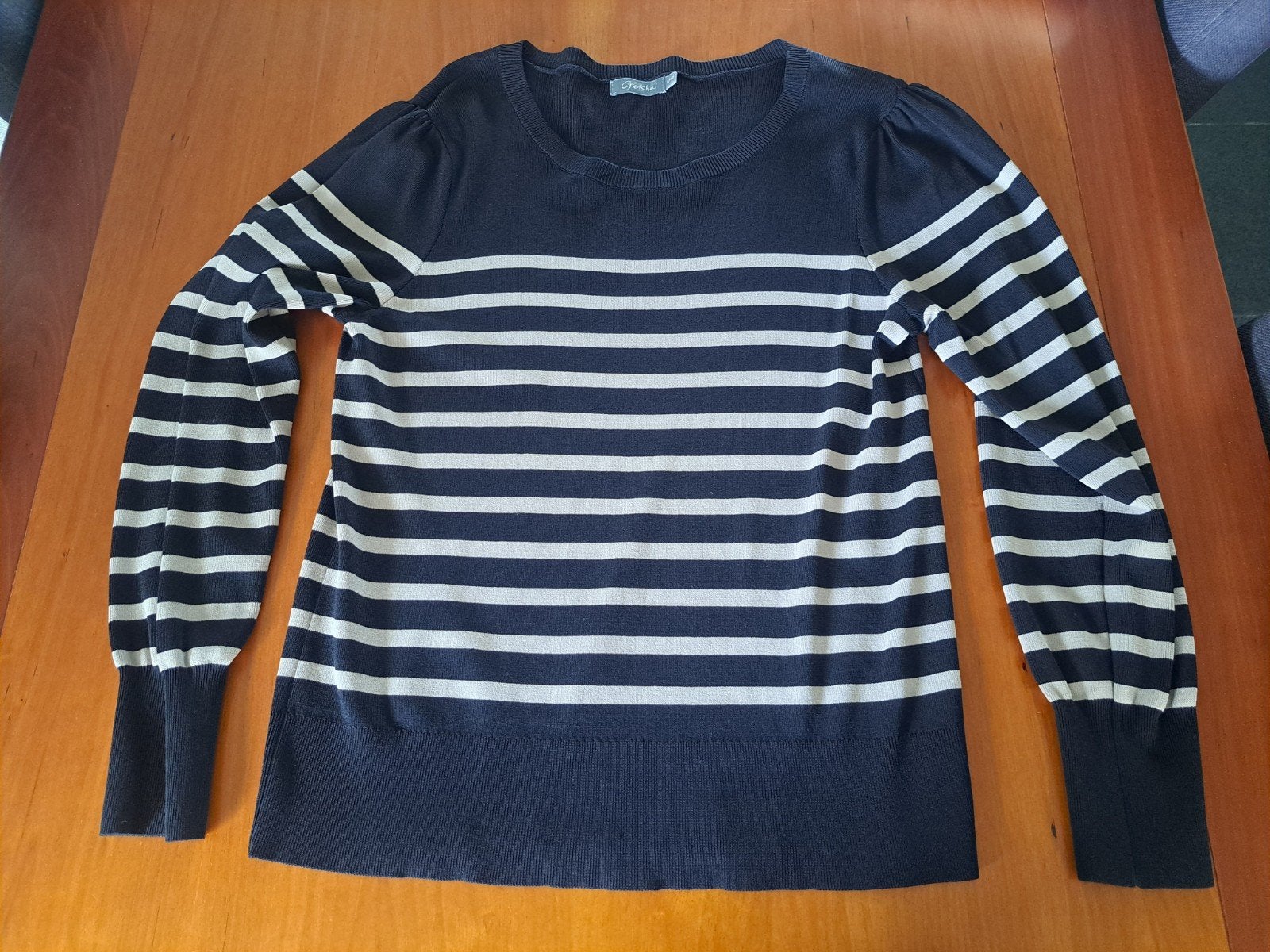 Gestreepte trui zwart/ beige Geisha L, Geisha, Zwart, Maat 42/44 (L), Ophalen of Verzenden