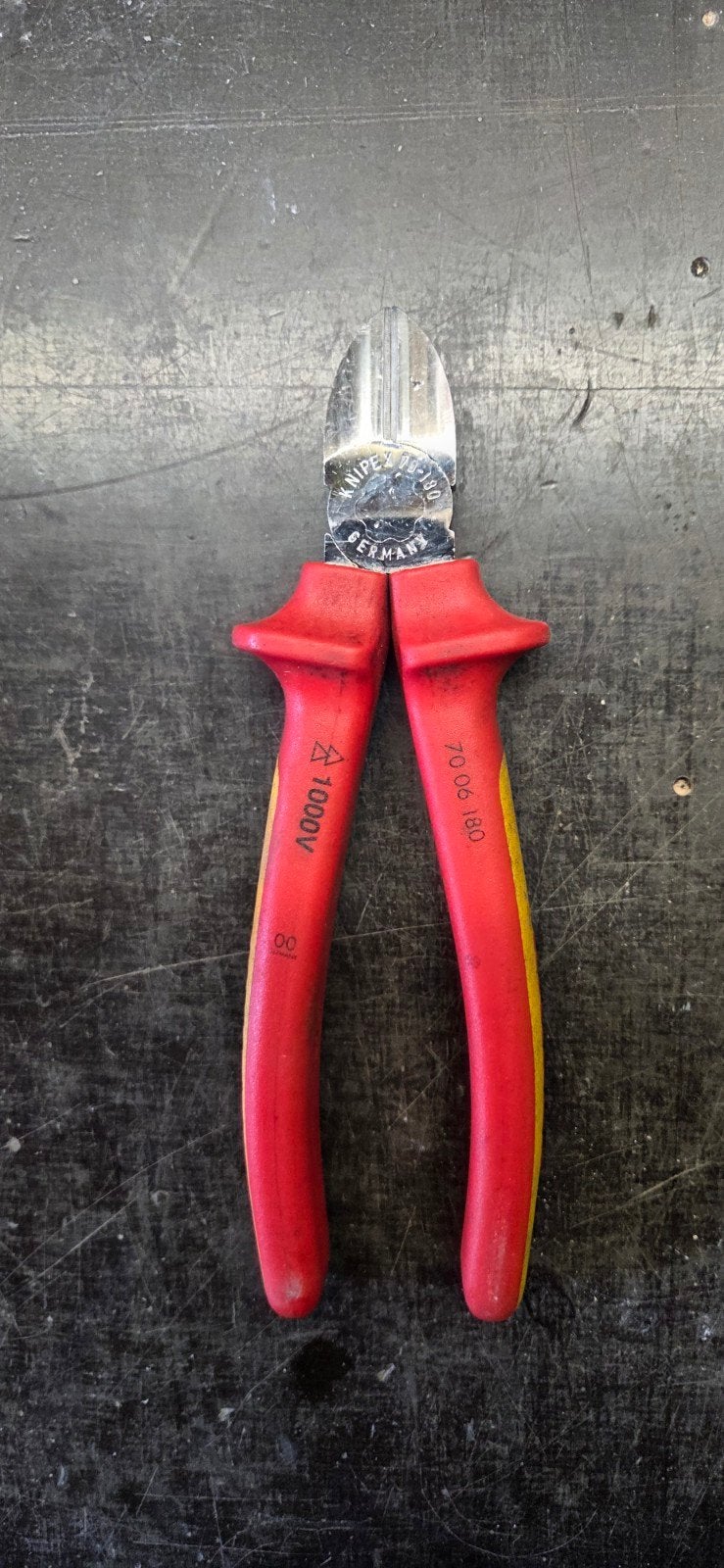 Knipex VDE Zijkniptang 180mm, Ophalen of Verzenden, Gebruikt, Tang, Knipex