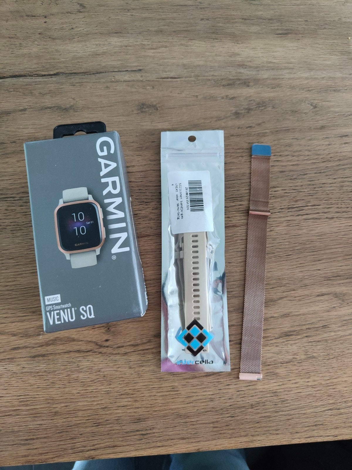 Garmin Venu SQ Music licht zand, Gebruikt, Zwart, Ophalen of Verzenden, Garmin Venu SQ music