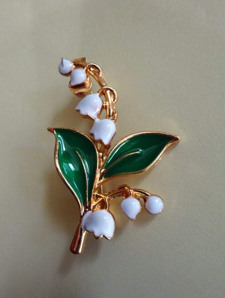 Broche Lelietje-van-dalen, Overige materialen, 4 tot 7 cm, Verzenden, Zo goed als nieuw
