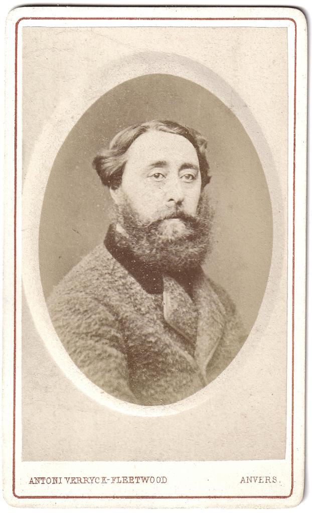 CDV dun karton - Portret Man Baard - Foto Verryck Antwerpen, Gebruikt, Foto, Voor 1940, Buitenland