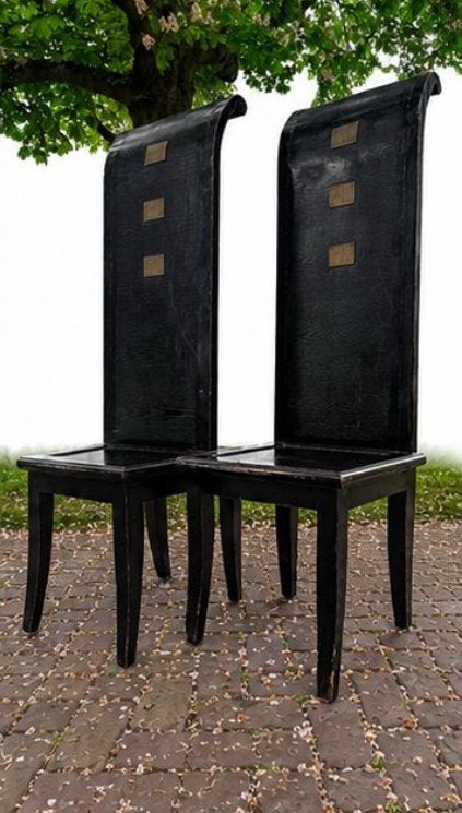 Zwarte Elmwood Zhou Yi Stoelen (Set van 2), Ophalen, Zwart