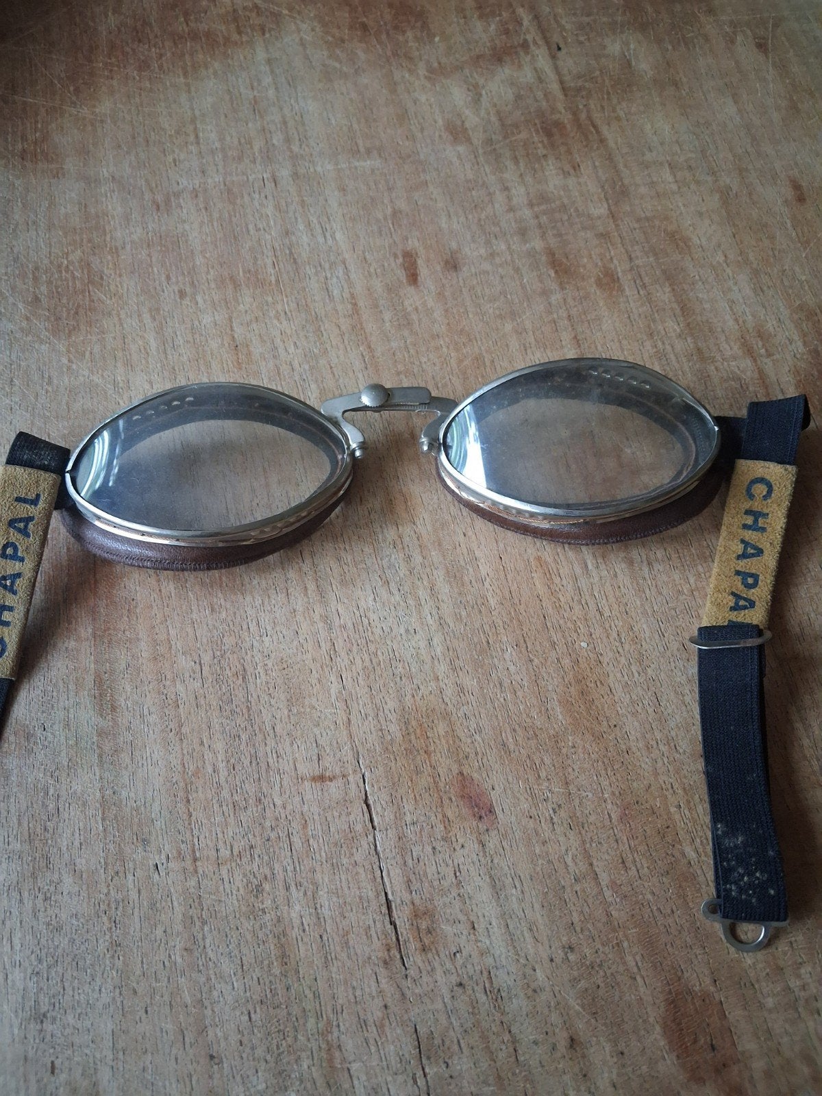 Antieke Chapal vliegerbril / motorbril, Ophalen of Verzenden