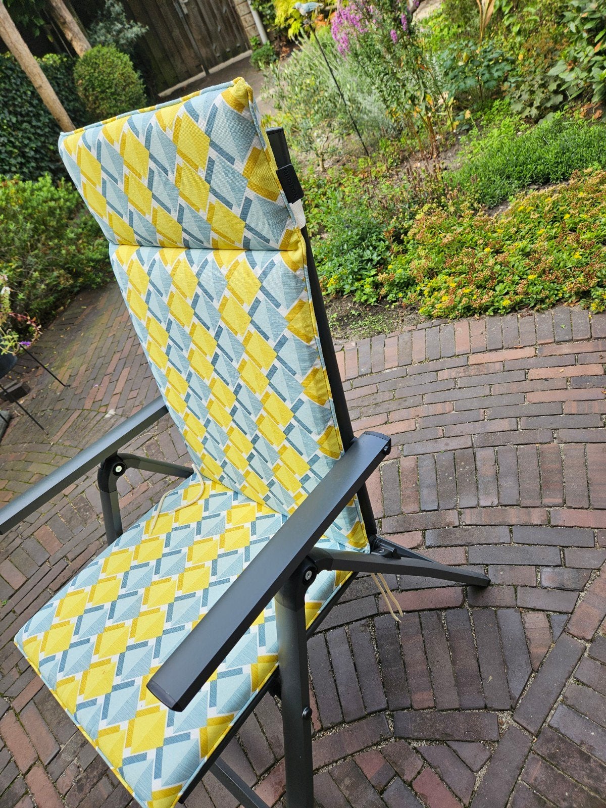 6 tuinstoelkussens hoog model als nieuw, Ophalen, Kunststof