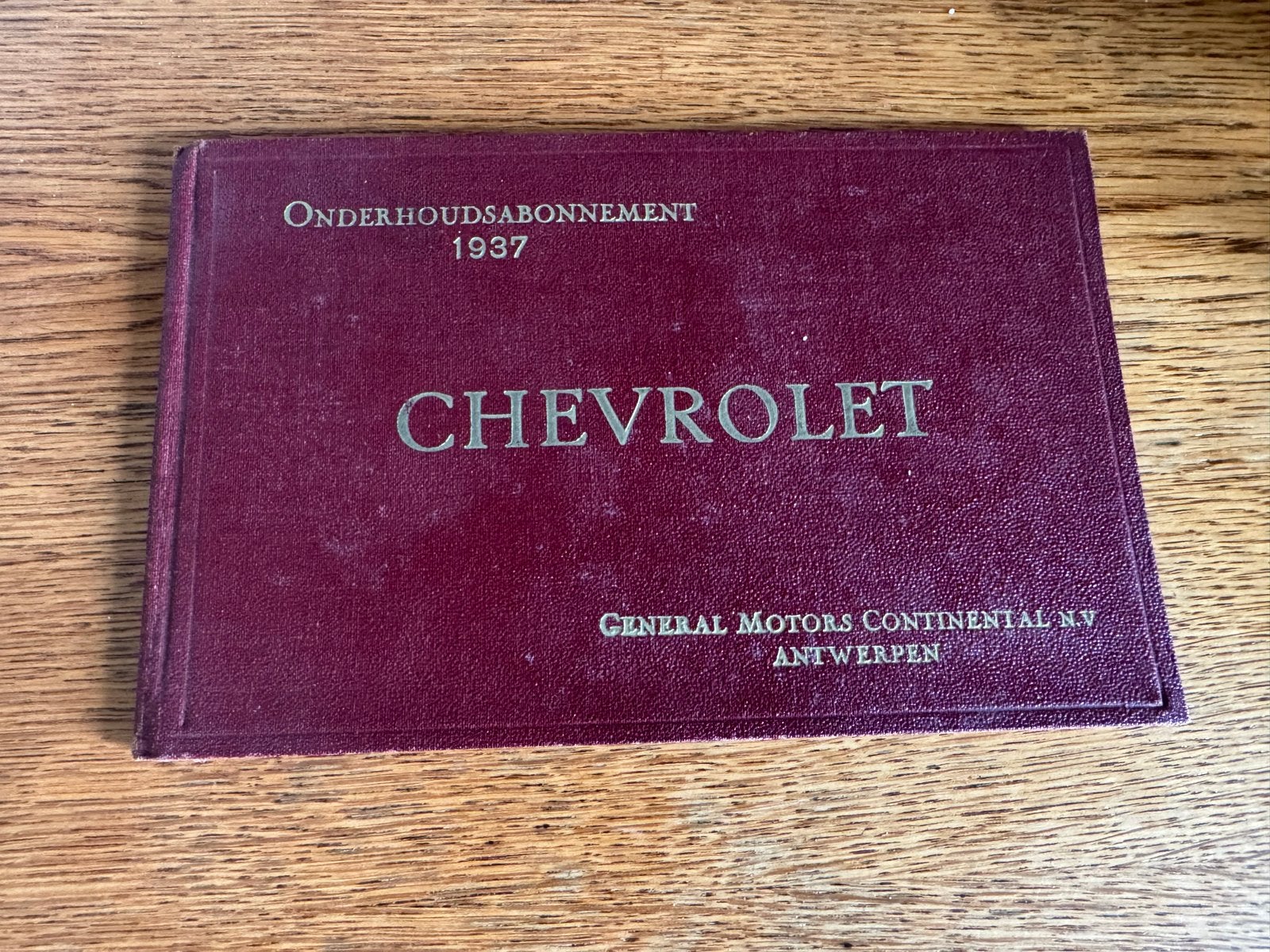 Zeldzaam Chevrolet Onderhoudsabonnement 1937 Antwerpen, Ophalen of Verzenden