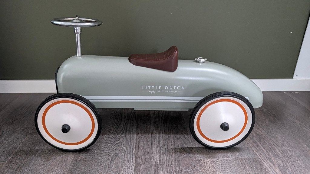 loopauto little dutch retro groen, Ophalen, Zo goed als nieuw, Loopvoertuig