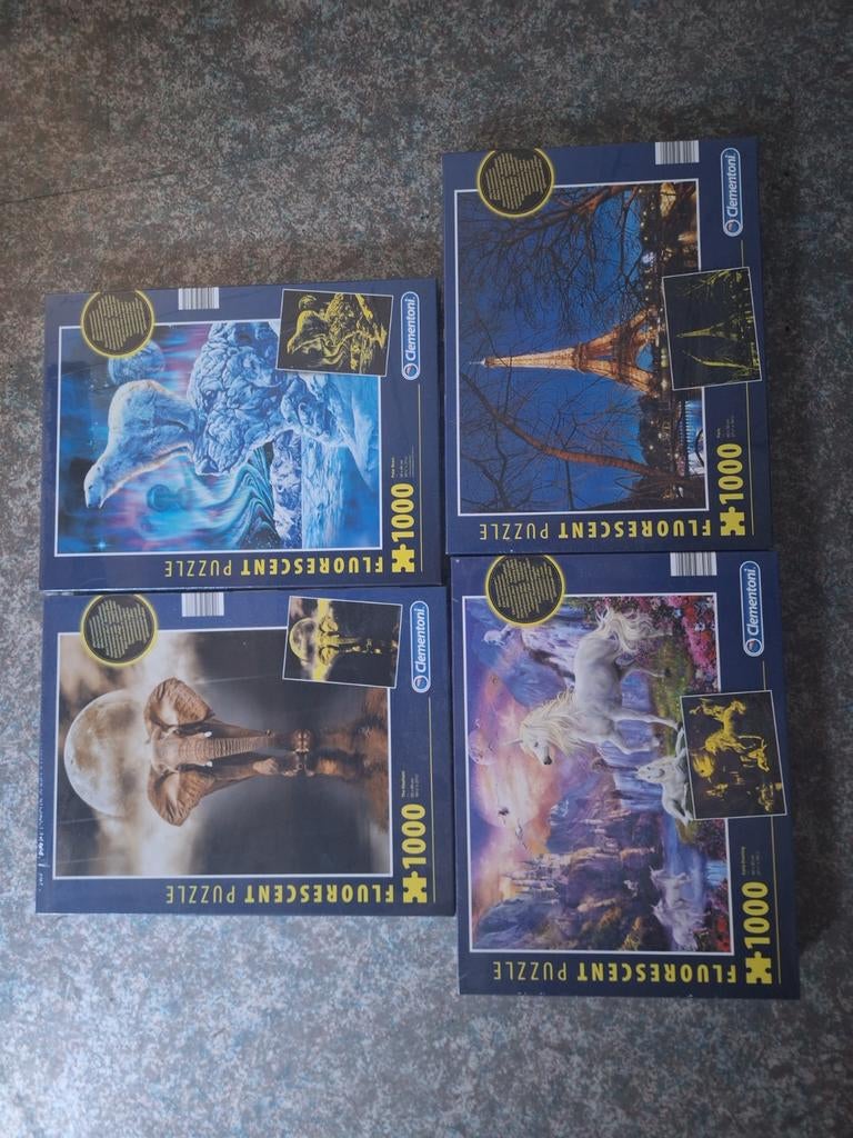 4 nieuwe puzzels nog in het folie, Hobby en Vrije tijd, Denksport en Puzzels, Ophalen of Verzenden, 500 t/m 1500 stukjes, Nieuw