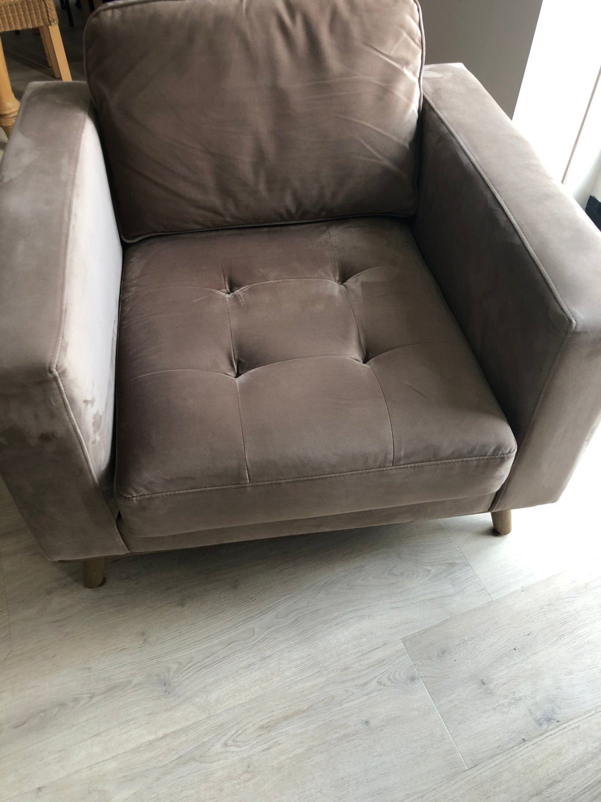 RM stoel, zachte velours stof, Ophalen, Gebruikt, Romantisch, 75 tot 100 cm