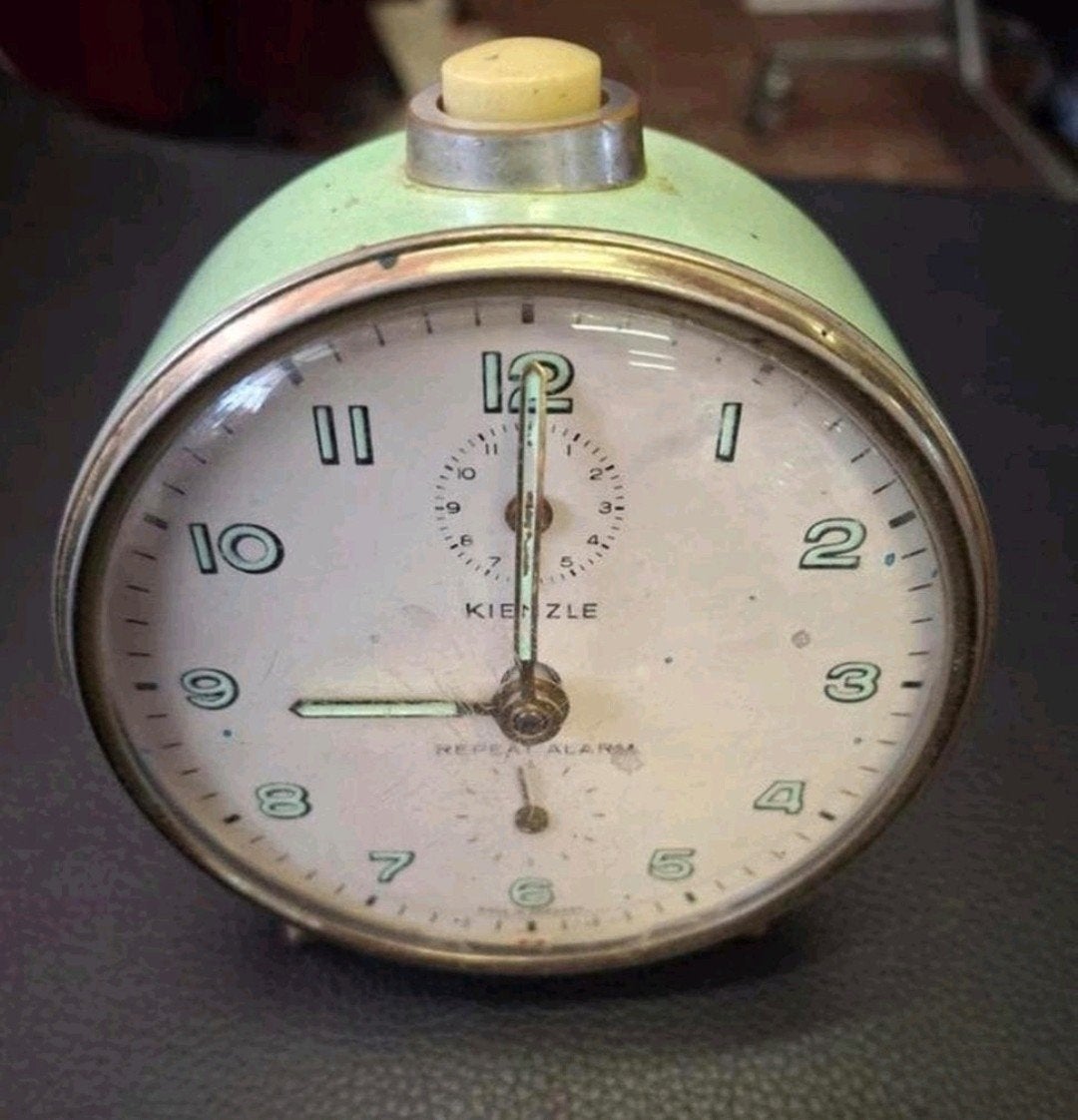 Vintage Kienzle Wekker - Groen, Ophalen of Verzenden