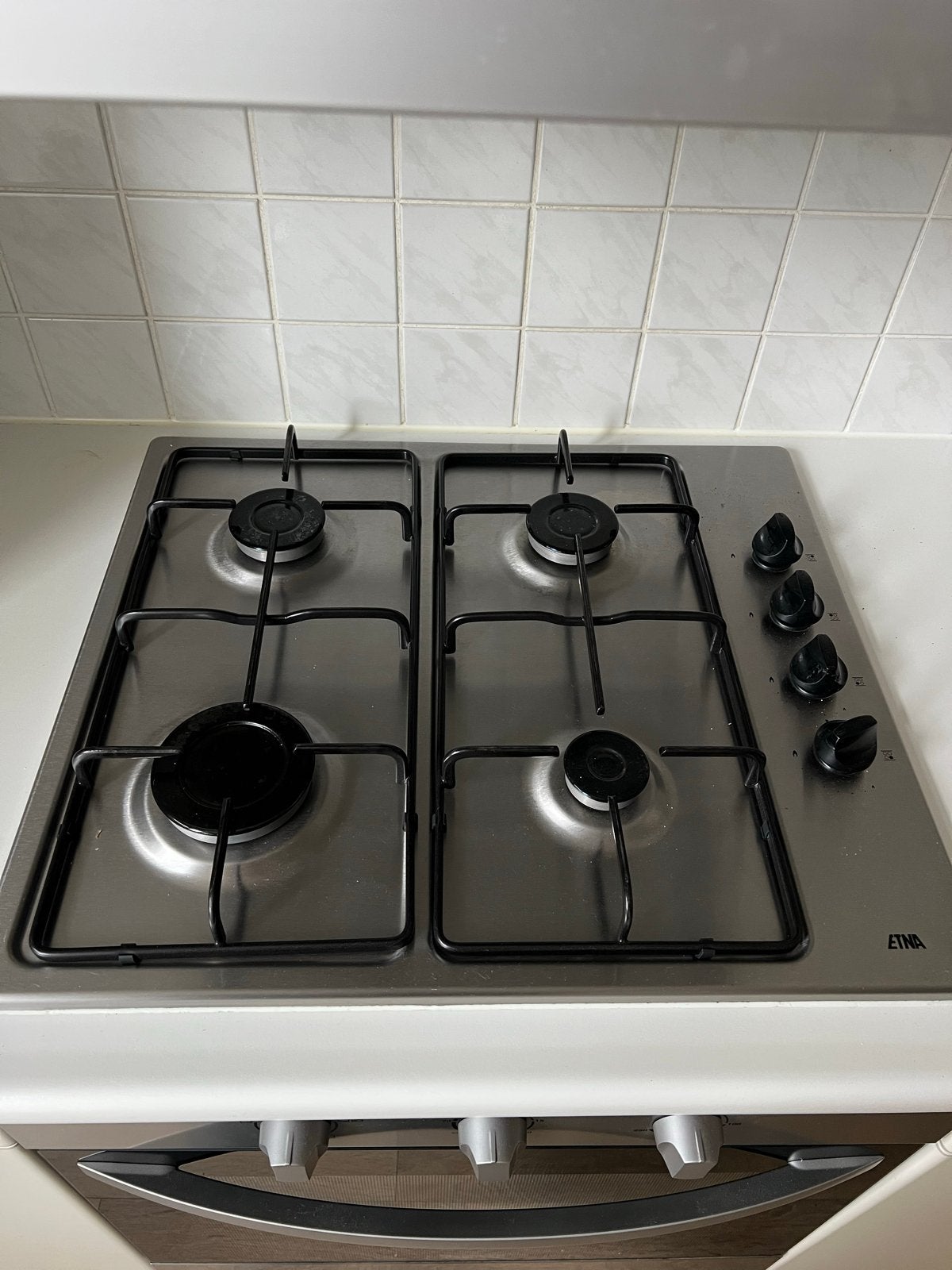 ETNA Gasfornuis 4-pits RVS, Ophalen, Gebruikt, 4 kookzones, Inbouw