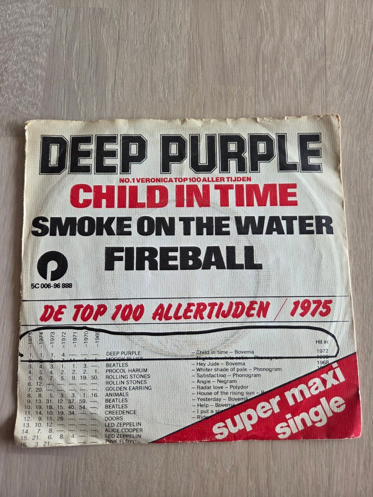 Deep Purple - Child in Time / Smoke on the Water, Gebruikt, 7 inch, Ophalen of Verzenden, EP