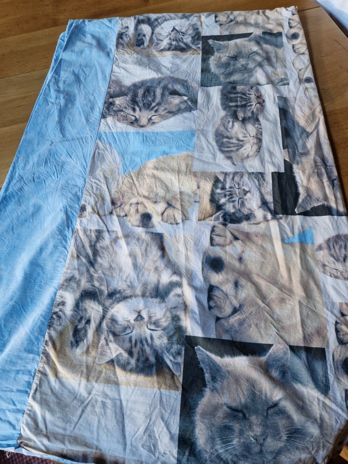 DEKBEDOVERTREK POEZEN & HONDEN, Eenpersoons, Blauw, Dekbedovertrek, Katoen