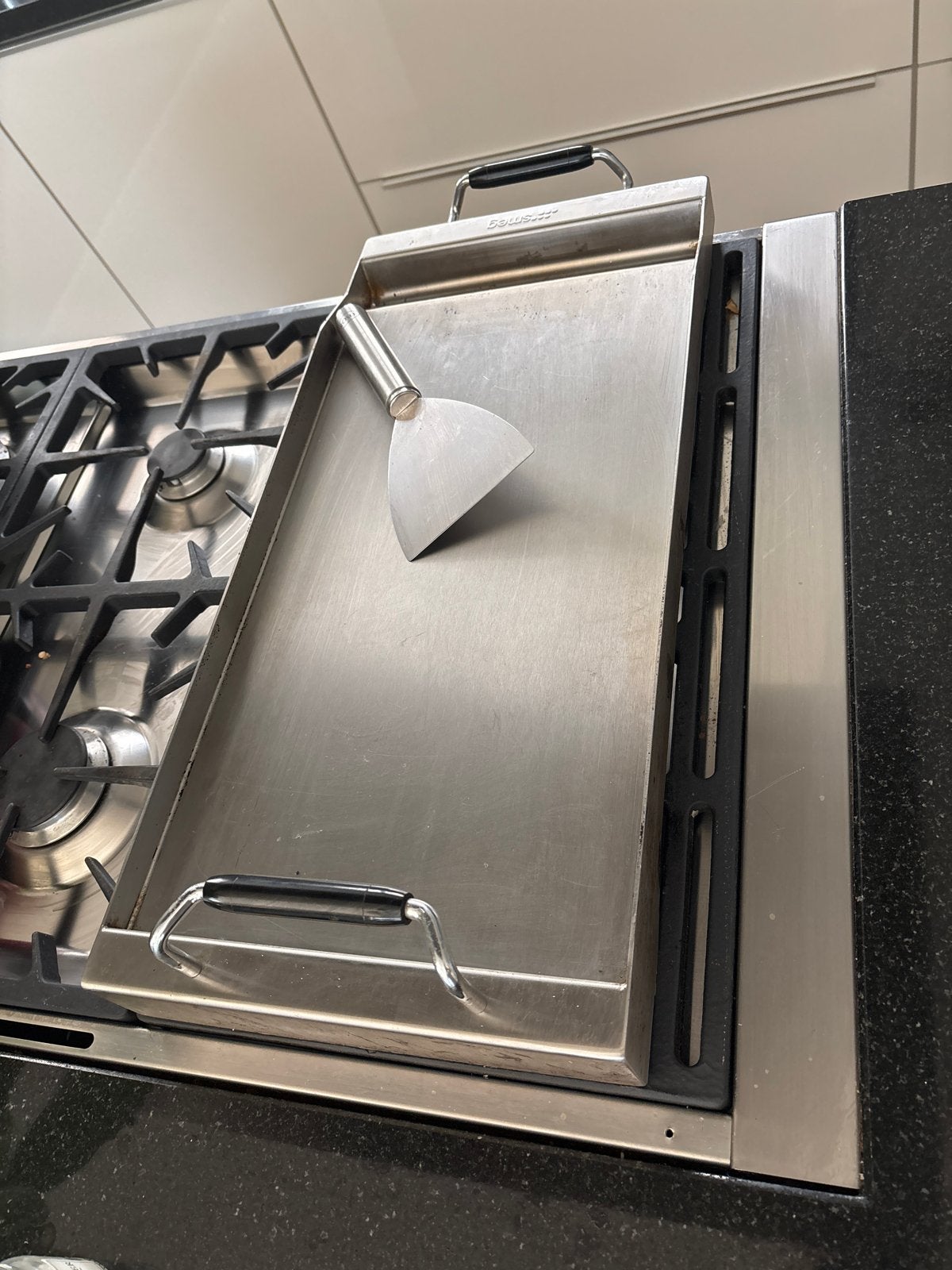 Smeg Teppanyaki Bakplaat RVS - Zo goed als nieuw, Ophalen, Overige typen, Zilver, Zo goed als nieuw